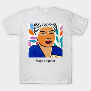 Maya Angelou Tribute - Famous Author Illustrations T-Shirt